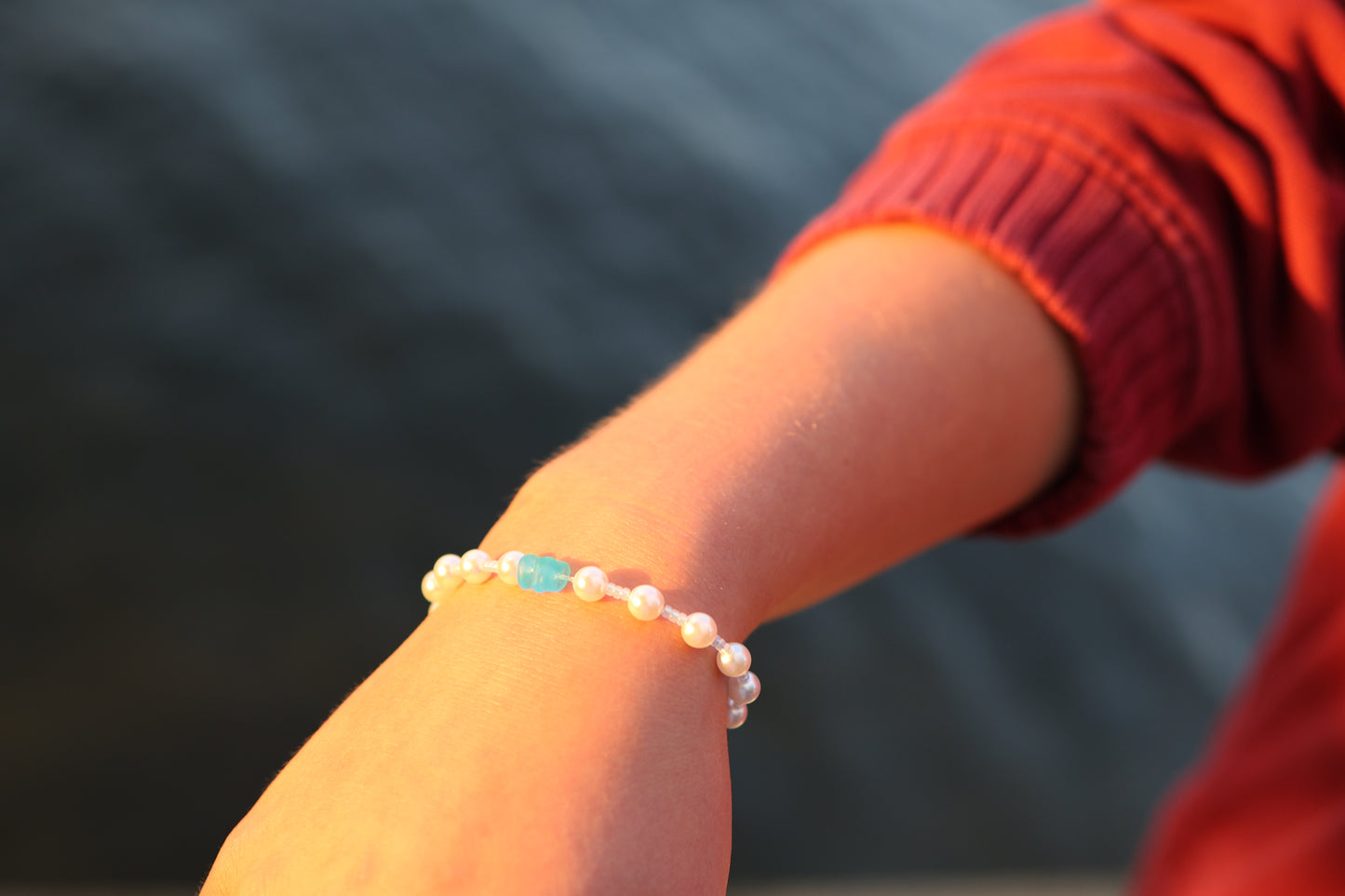 Sea Glass Large Pearl Bracelet