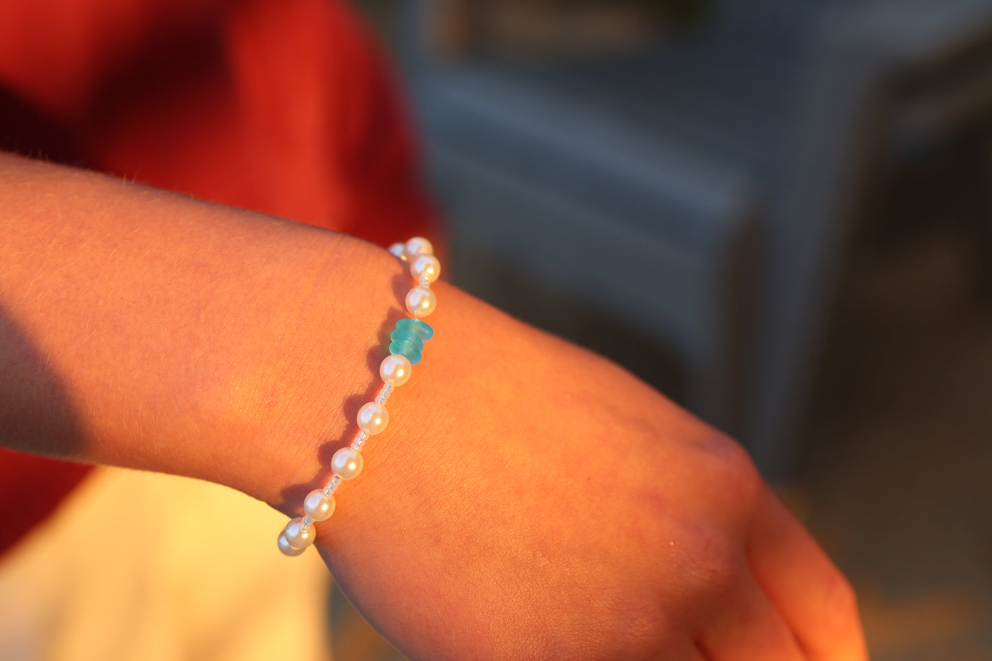 Sea Glass Large Pearl Bracelet