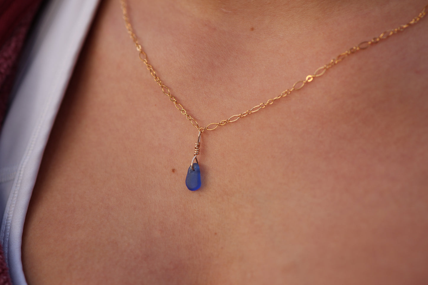Royal Blue Sea Glass Shore Necklace