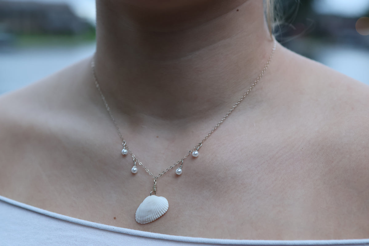 White Shell and Pearl Necklace
