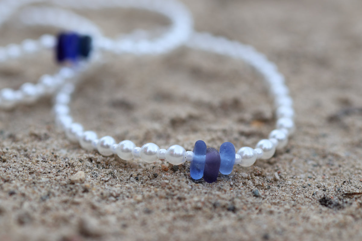 Sea Glass Small Pearl Bracelet