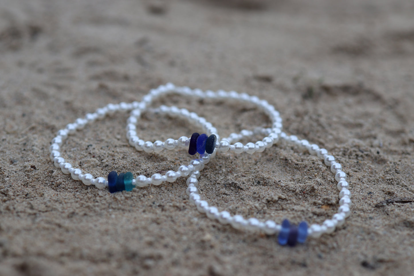 Sea Glass Small Pearl Bracelet