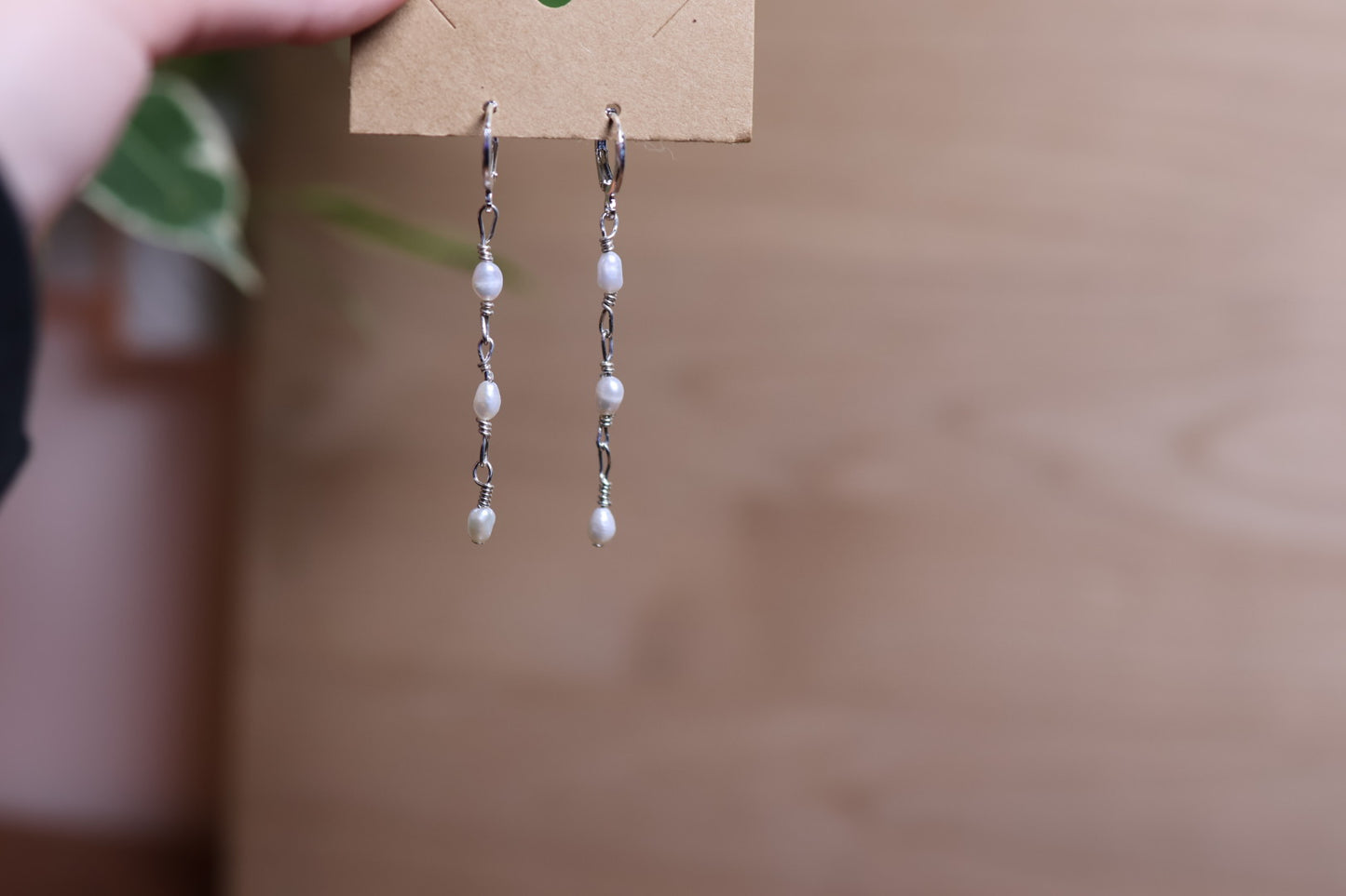 Pearl Cascade Huggie Earrings